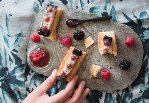 Focaccia Rustica con Formaggio Ol Sciür e Gelatina di Valcalepio